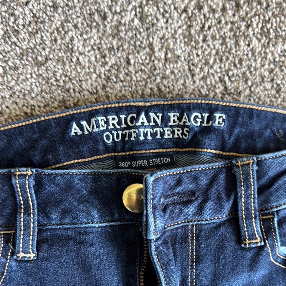 American Eagle Blue Skinny Jeans Classic Style - Picture 2 of 4